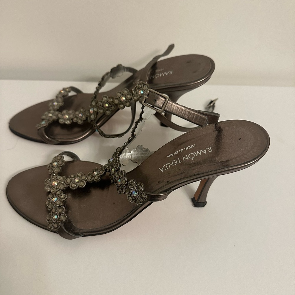Ramon Tenza Leather & Crystal Sandals